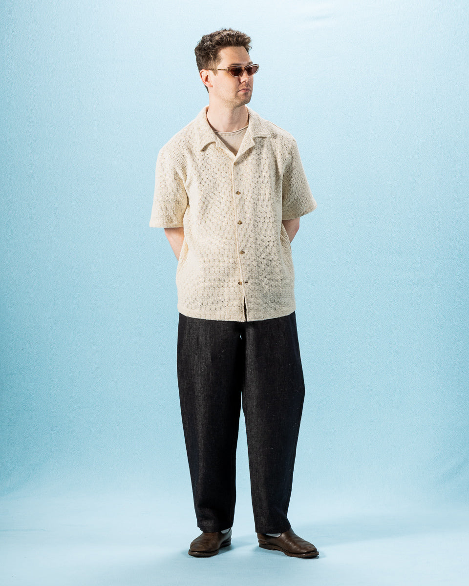 De Bonne Facture Holiday Shirt - Undyed Cotton Crochet Weave - Standard & Strange