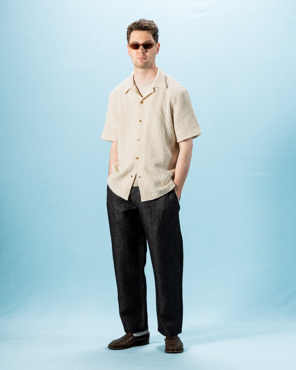 De Bonne Facture Holiday Shirt - Undyed Cotton Crochet Weave - Standard & Strange