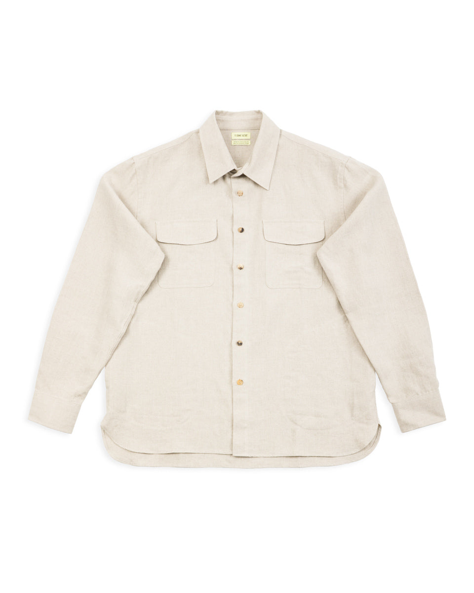 De Bonne Facture Two Pocket Overshirt - Undyed Flax Belgian Linen - Standard & Strange