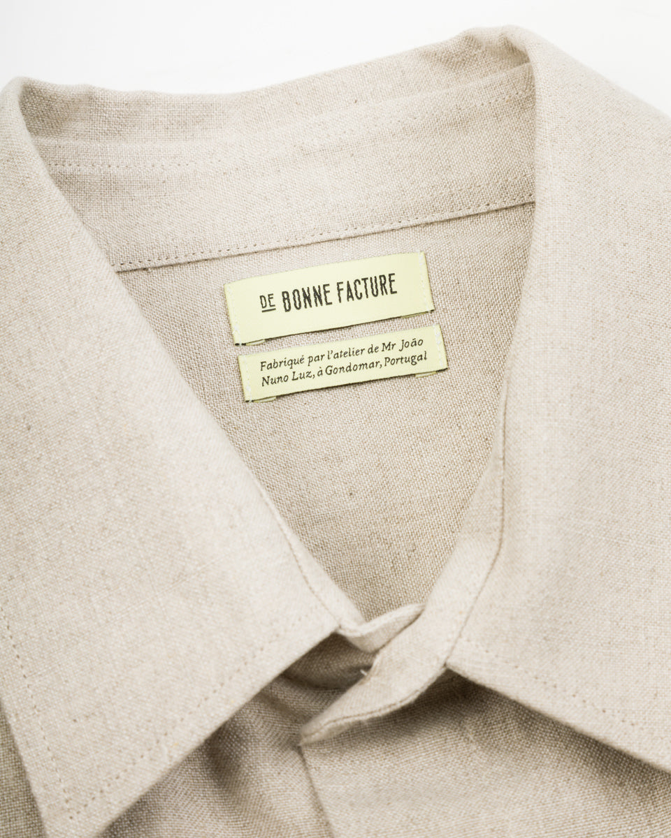 De Bonne Facture Two Pocket Overshirt - Undyed Flax Belgian Linen - Standard & Strange