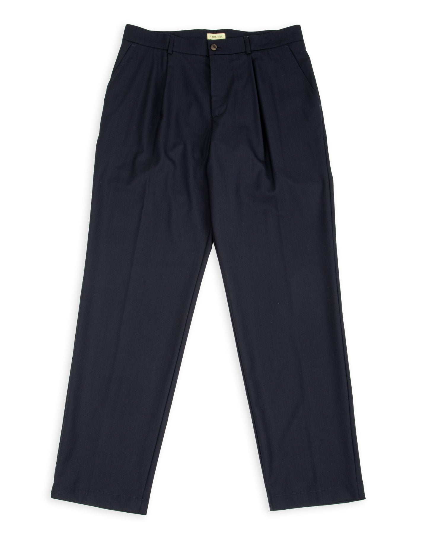 De Bonne Facture One Pleat Trousers - Navy Wool - Standard & Strange