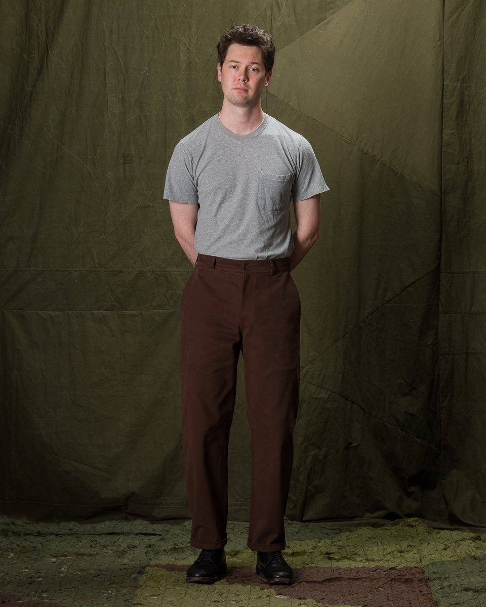 De Bonne Facture Balloon Trousers - Brown Heavy Cotton Drill - Standard & Strange