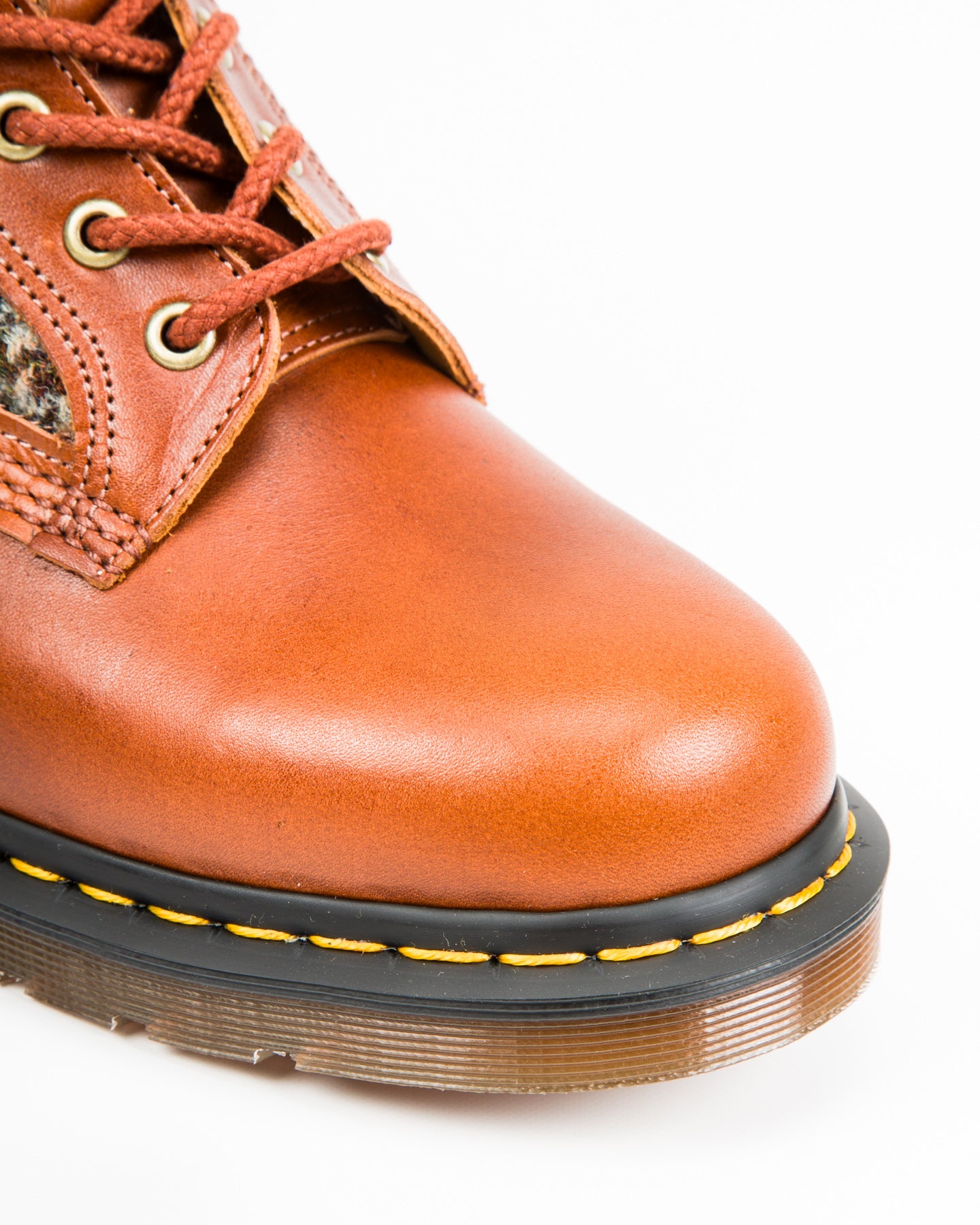 Dr. Martens 1460 Made in England Lace Up Boots - Amber Tan + Harris Tweed - Standard & Strange