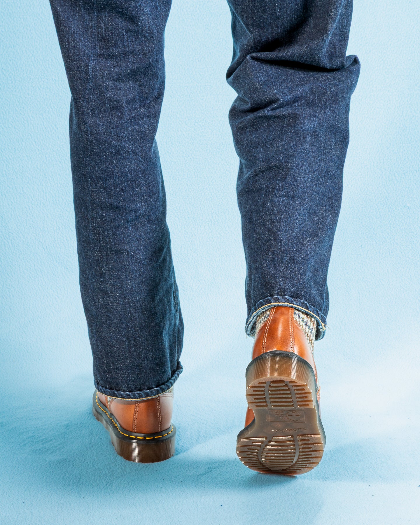 Dr. Martens 1460 Made in England Lace Up Boots - Amber Tan + Harris Tweed - Standard & Strange