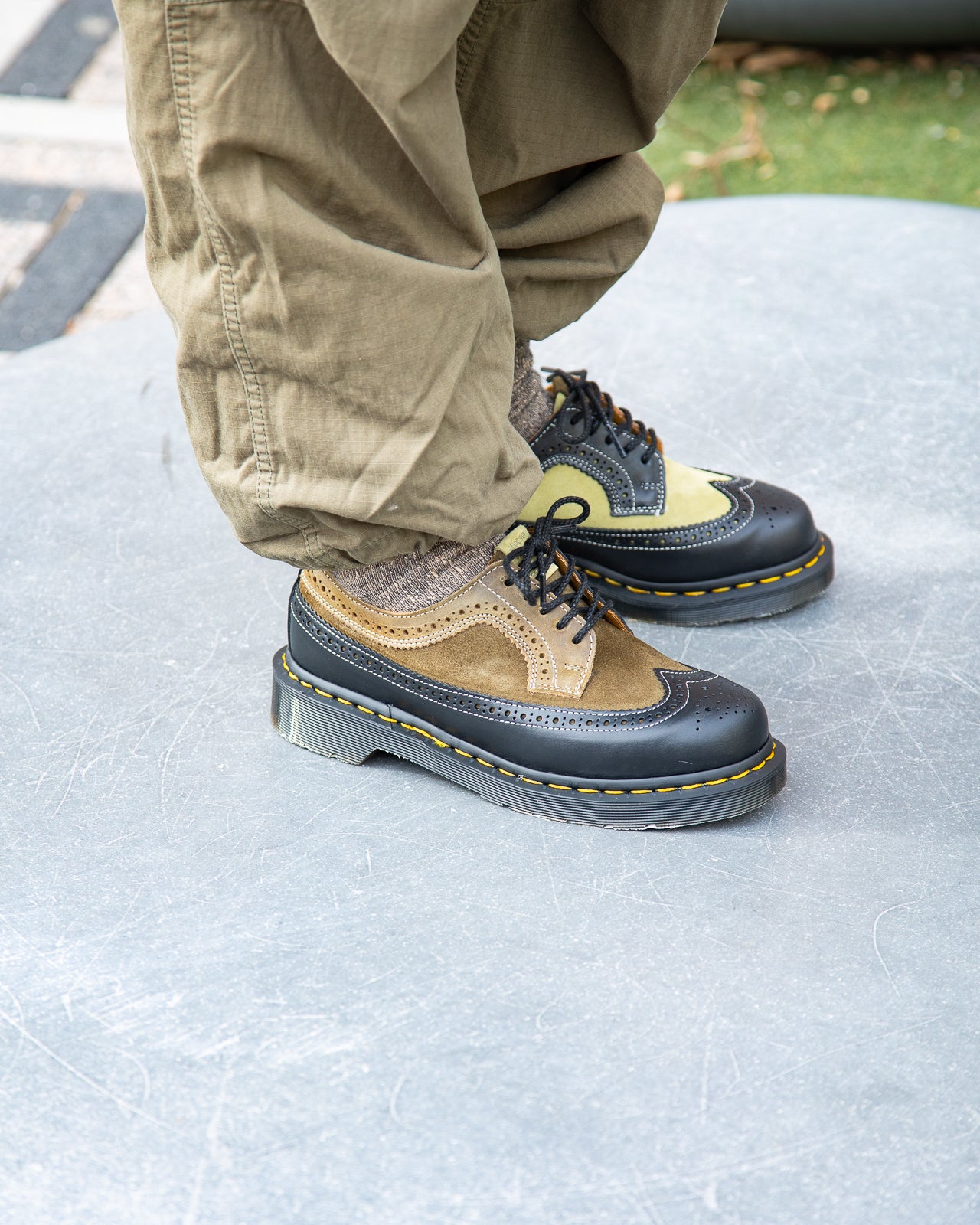 Dr. Martens 3989 Brogue Shoes - Green Multi Leather - Standard & Strange