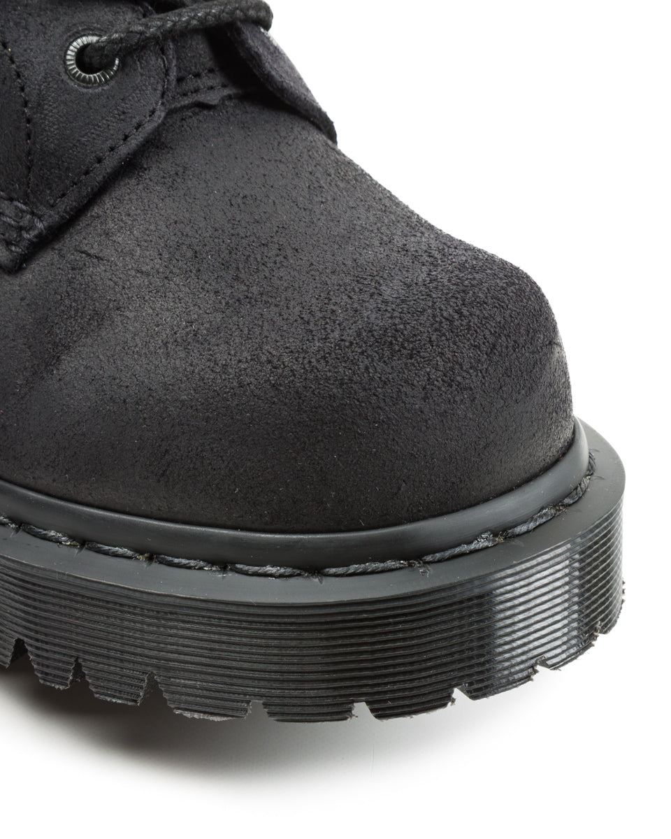 Dr. Martens 1460 Made in England Lace Up Boots - Black Waxy Commander - Standard & Strange