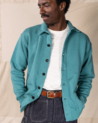 Dubbleworks Loopwheel Sweat Jacket - Turquoise - Standard & Strange