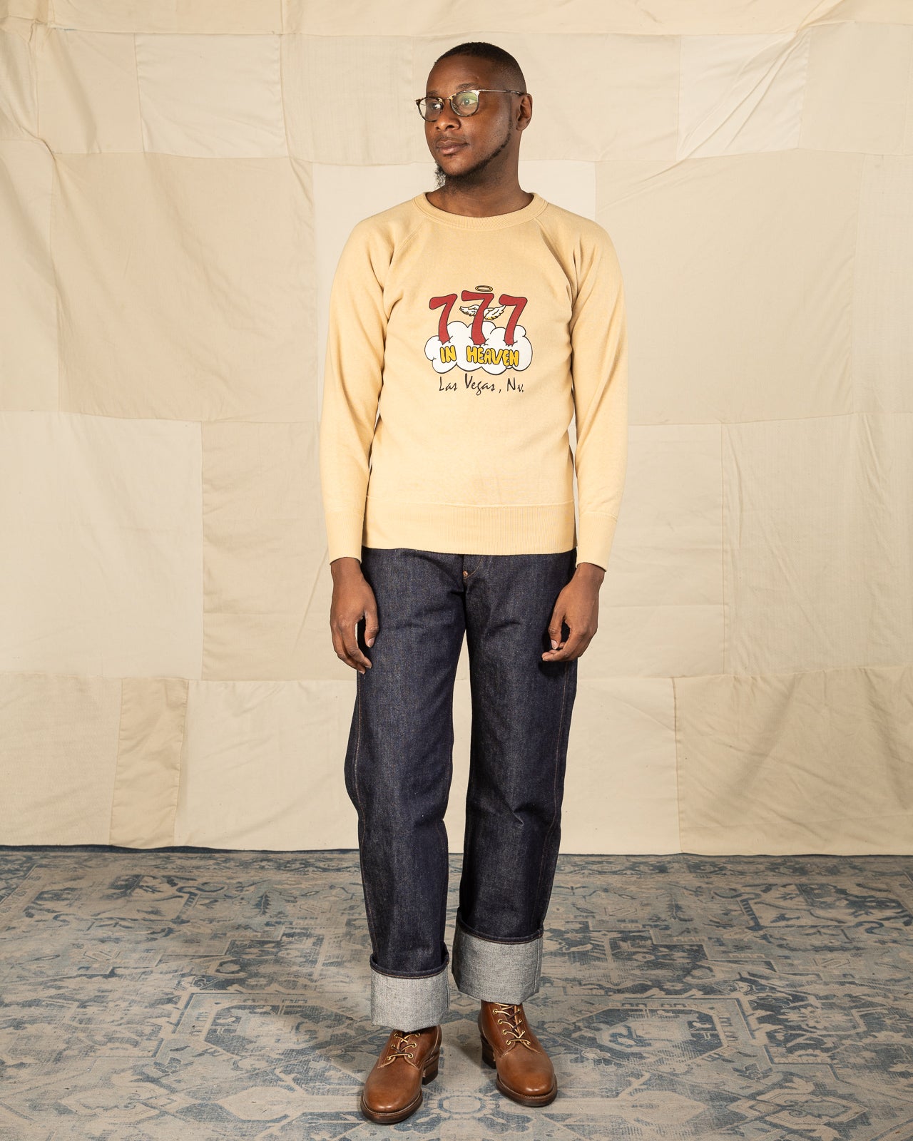 Dubbleworks 777 In Heaven Printed Sweatshirt - Egg - Standard & Strange