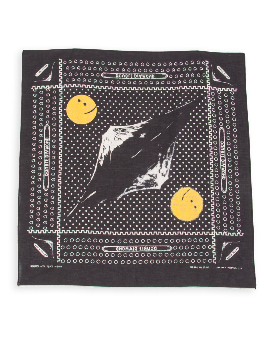 Kapital Fastcolor Selvedge Bandanna (Mirrored Fuji PROFILE RAINBOWY) - Black - Standard & Strange