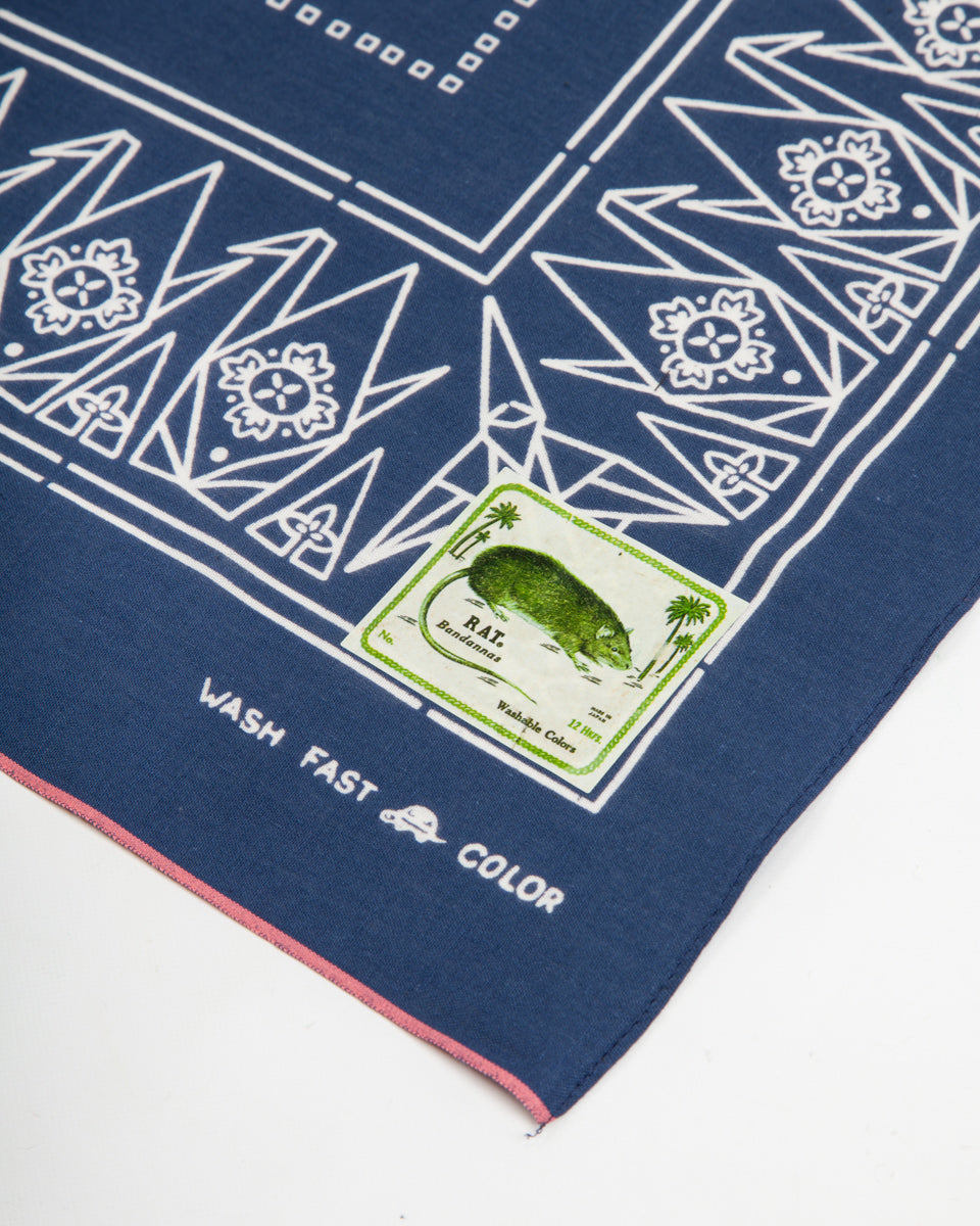 Kapital Fastcolor Selvedge Bandanna (ORIGAMI) - Navy - Standard & Strange