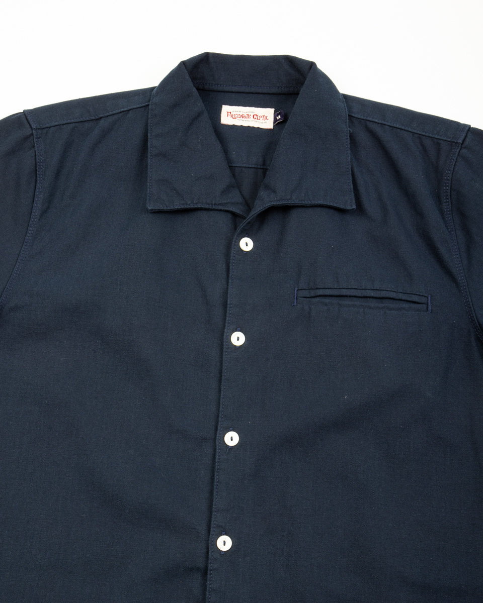 Freenote Cayucos S/S Shirt - Navy Herringbone - Standard & Strange