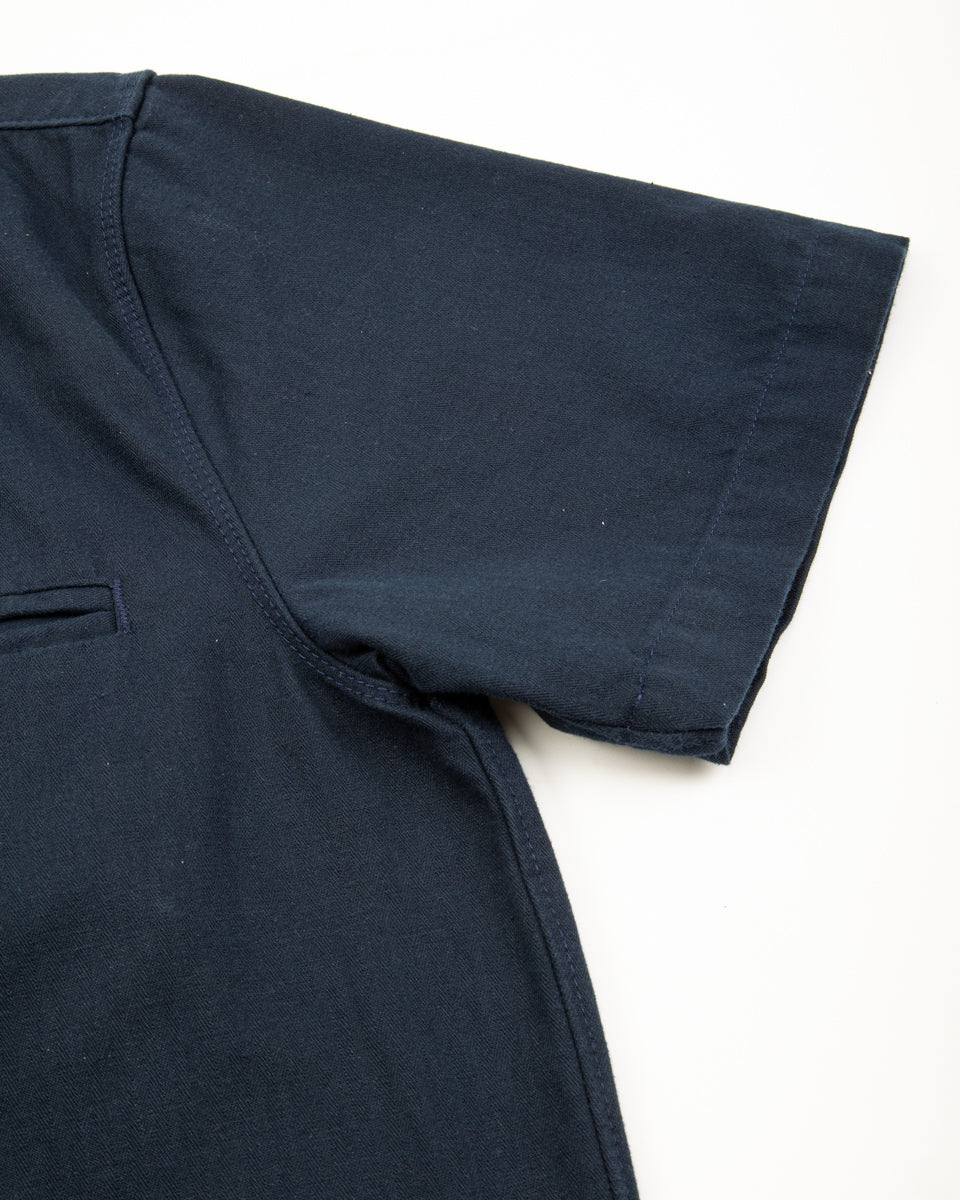 Freenote Cayucos S/S Shirt - Navy Herringbone - Standard & Strange