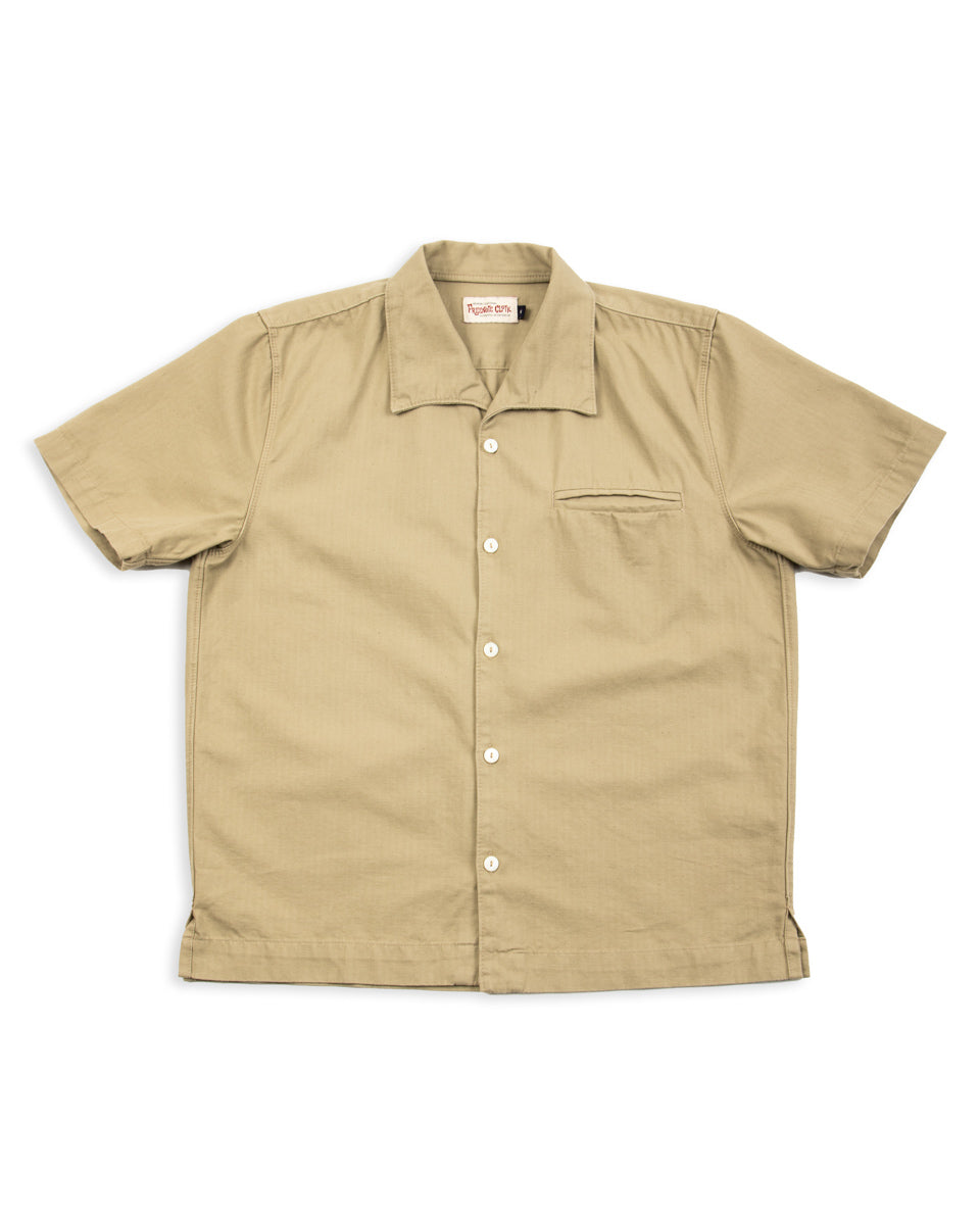 Freenote Cayucos S/S Shirt - Tan Herringbone - Standard & Strange
