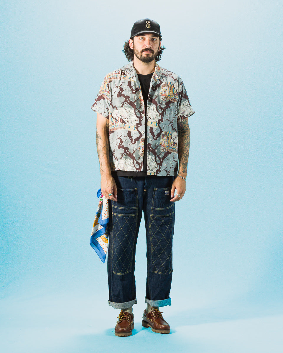 Freenote Hawaiian Shirt - Light Blue Skeleton - Standard & Strange