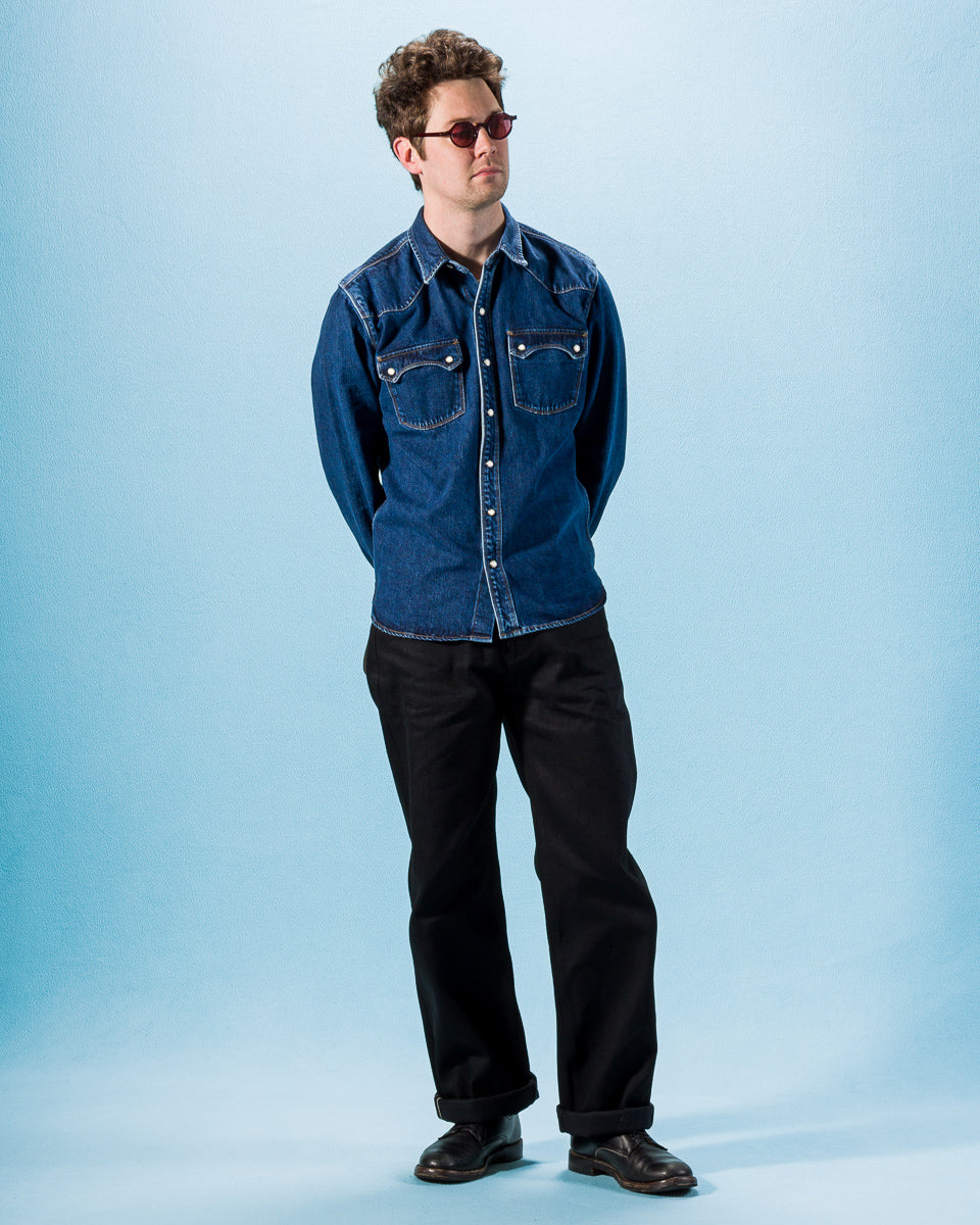 Freenote Modern Western Shirt - Stone Washed 11oz Denim - Standard & Strange