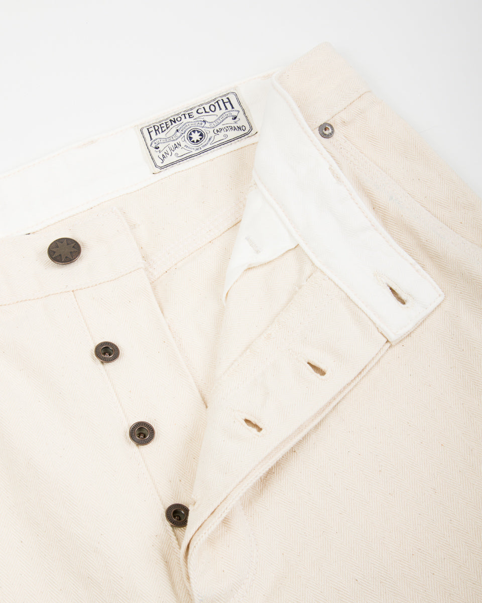 Freenote Ortega Pant - 13oz Natural Herringbone - Standard & Strange