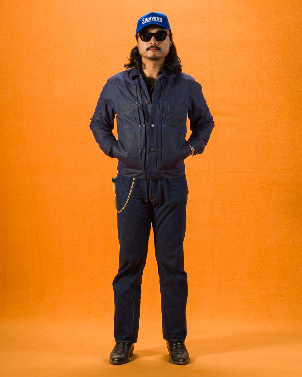 Freenote RJ-1 Jacket - Navy Waxed Canvas - Standard & Strange