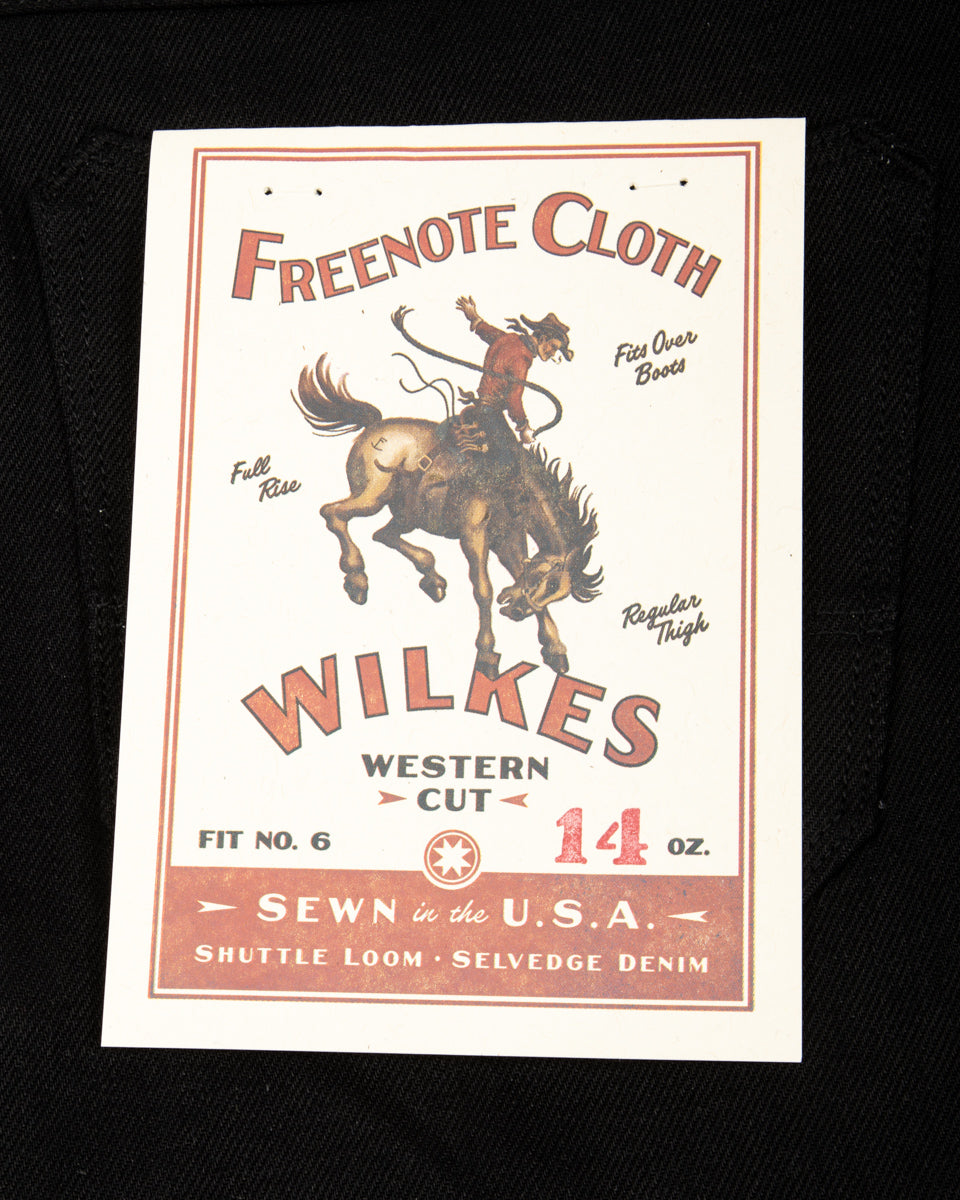 Freenote Wilkes Western - Aces High 14oz Black Denim - Standard & Strange
