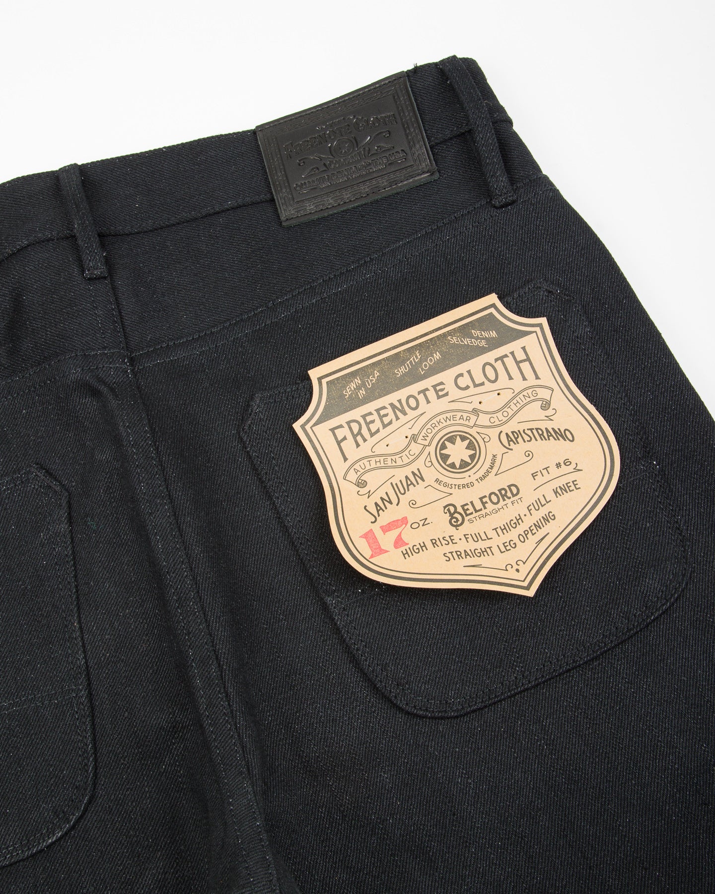 Freenote Belford Straight Fit - 17oz Black Slub - Standard & Strange
