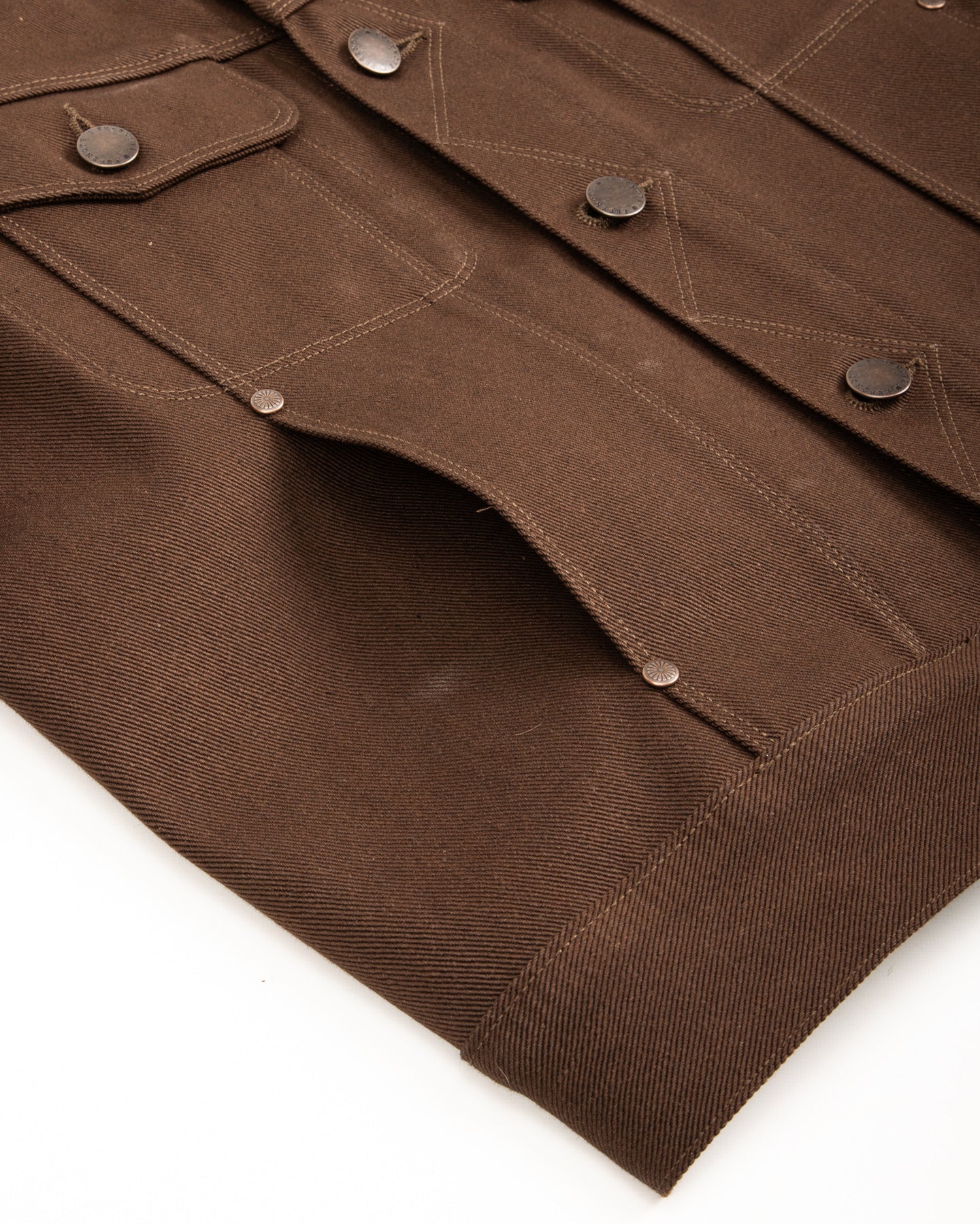 High Low Jacket - 15oz Dark Brown Denim
