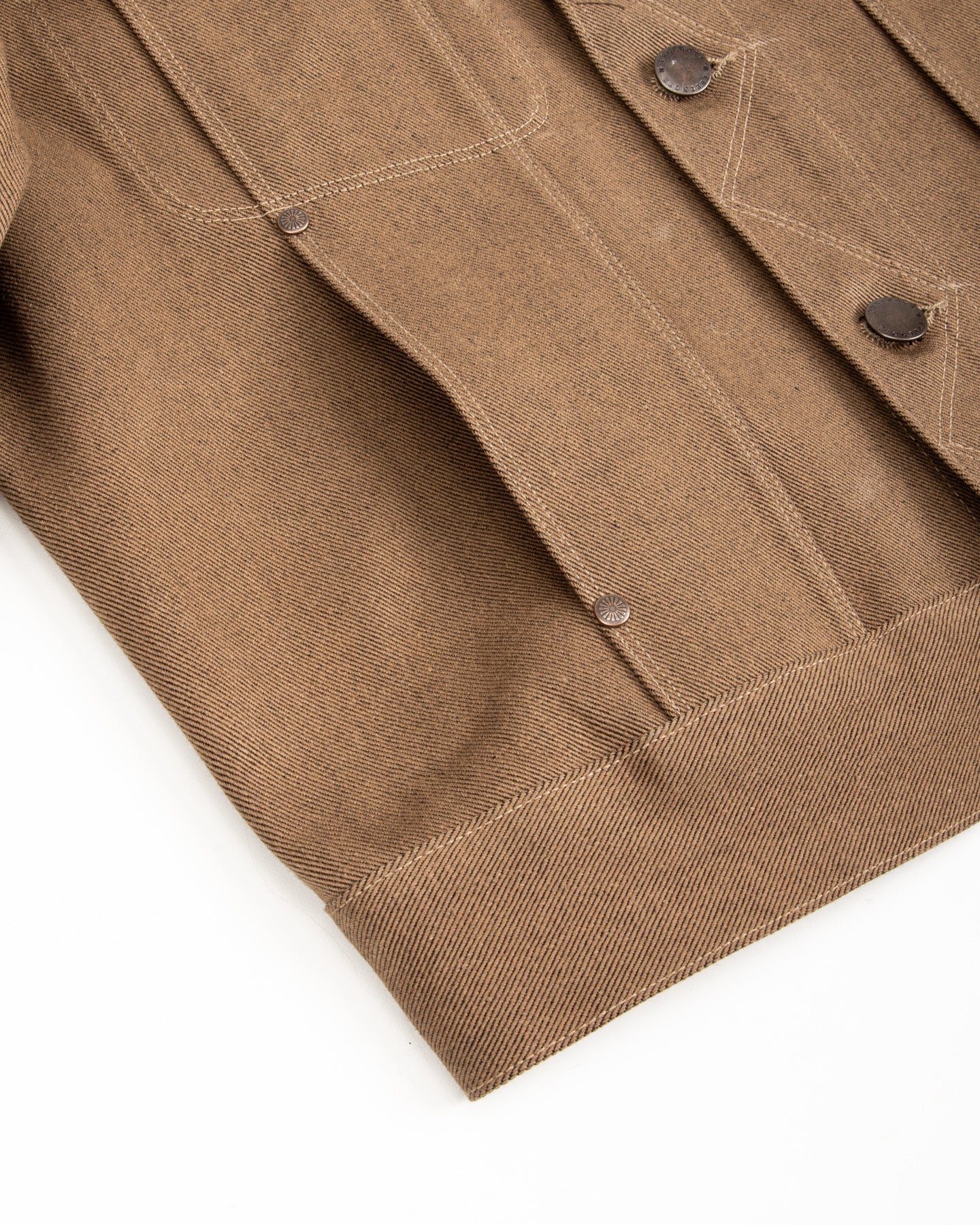 High Low Jacket - 15oz Light Brown Denim