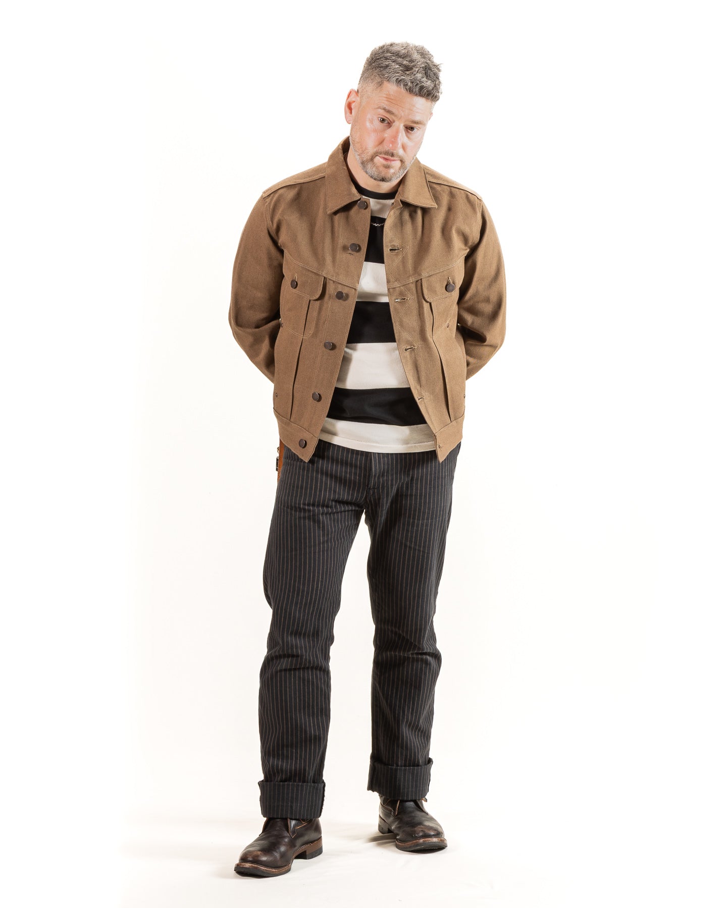 High Low Jacket - 15oz Light Brown Denim