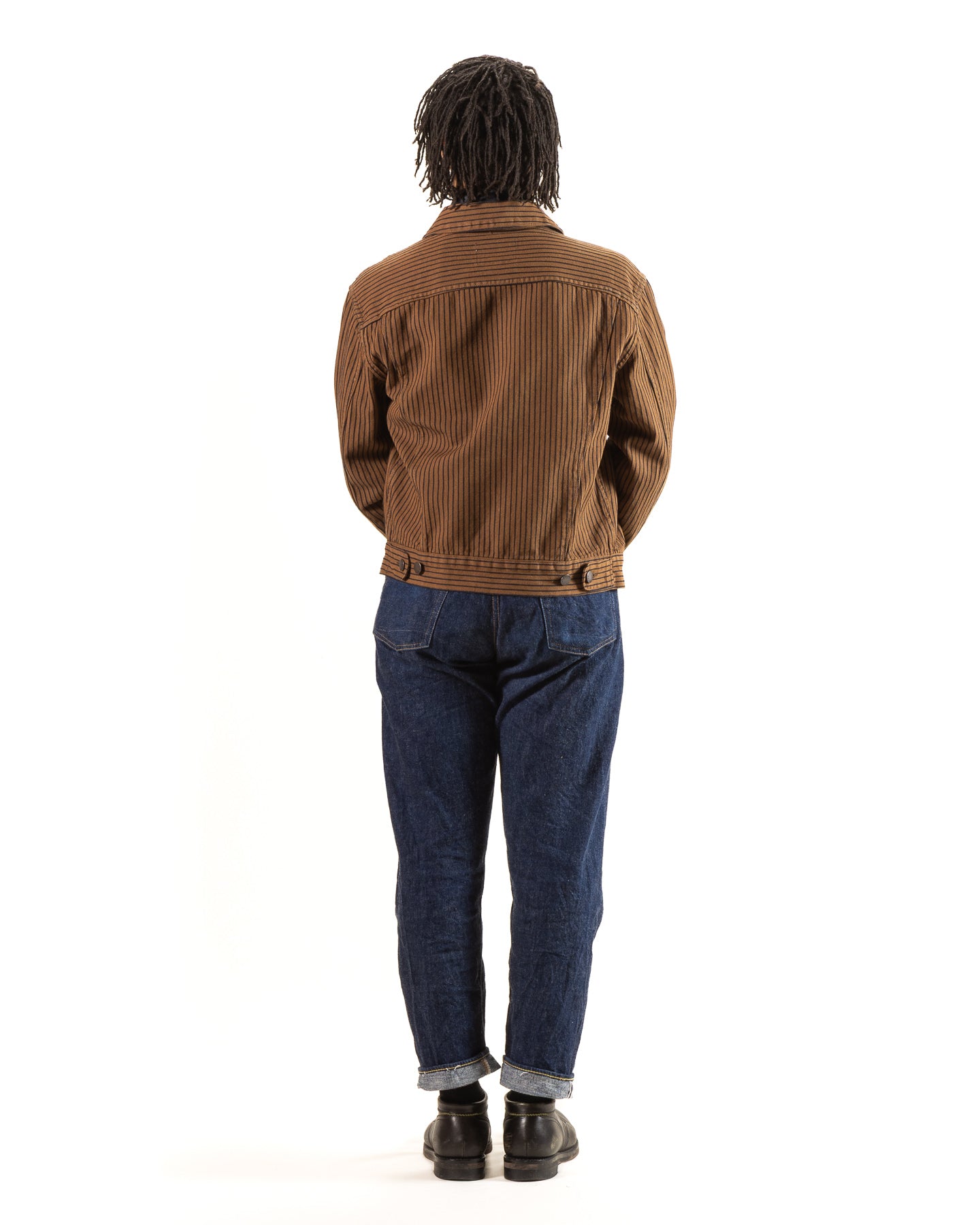 High Low Jacket - Brown Herringbone Dobby