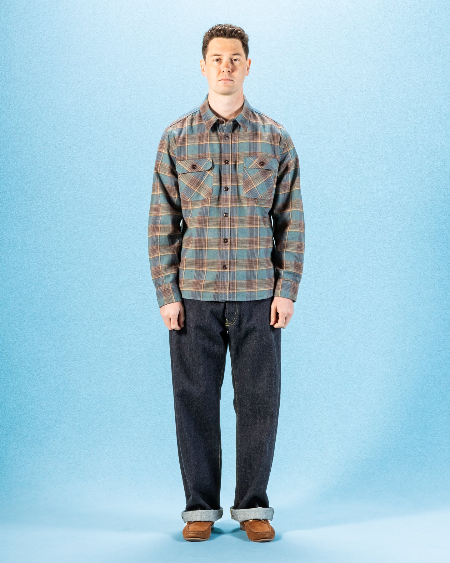 Freenote Jepson Shirt - Dusty Blue Plaid - Standard & Strange