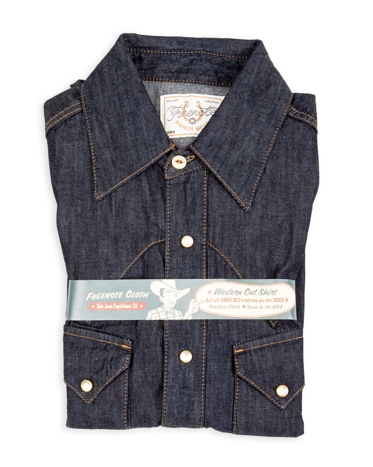 Freenote North Fork S/S Shirt - 6oz Rinsed Denim - Standard & Strange