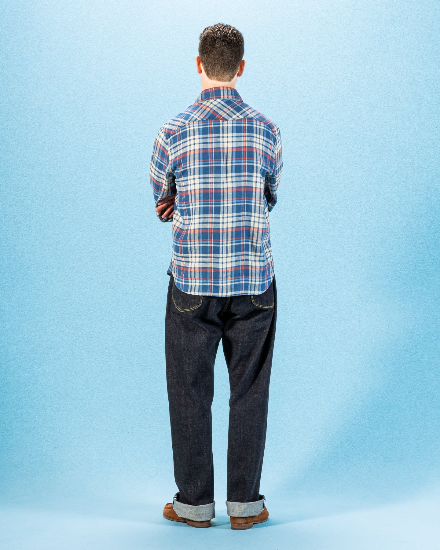 Freenote Western Scout Shirt - Kingfisher Blue Plaid - Standard & Strange