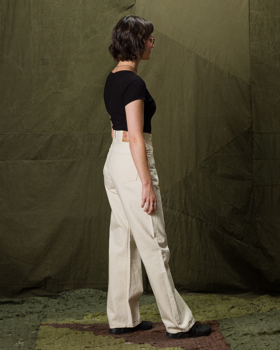 Fullcount 0107EC - Womens' Wide Straight "Monroe" - Ecru Denim - Standard & Strange