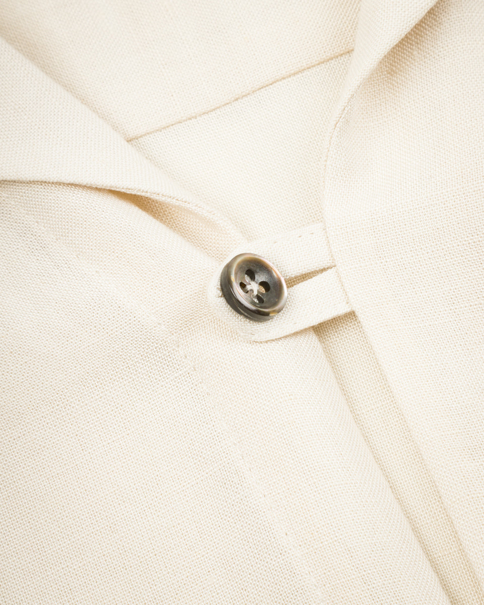 Gorsch Bamboo Linen Italian Collar Short Sleeve Shirt - Beige - Standard & Strange