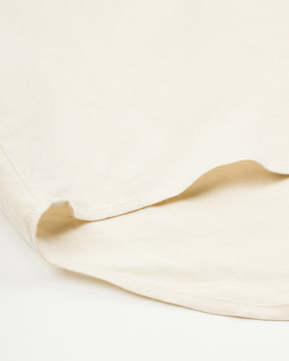 Gorsch Bamboo Linen Italian Collar Short Sleeve Shirt - Beige - Standard & Strange