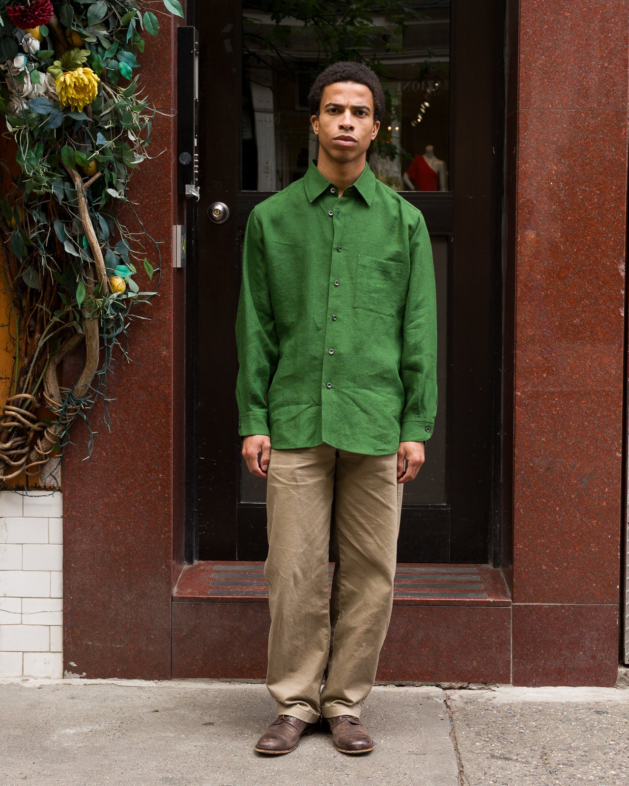 Gorsch Belgian Linen Collar Shirt - Green - Standard & Strange