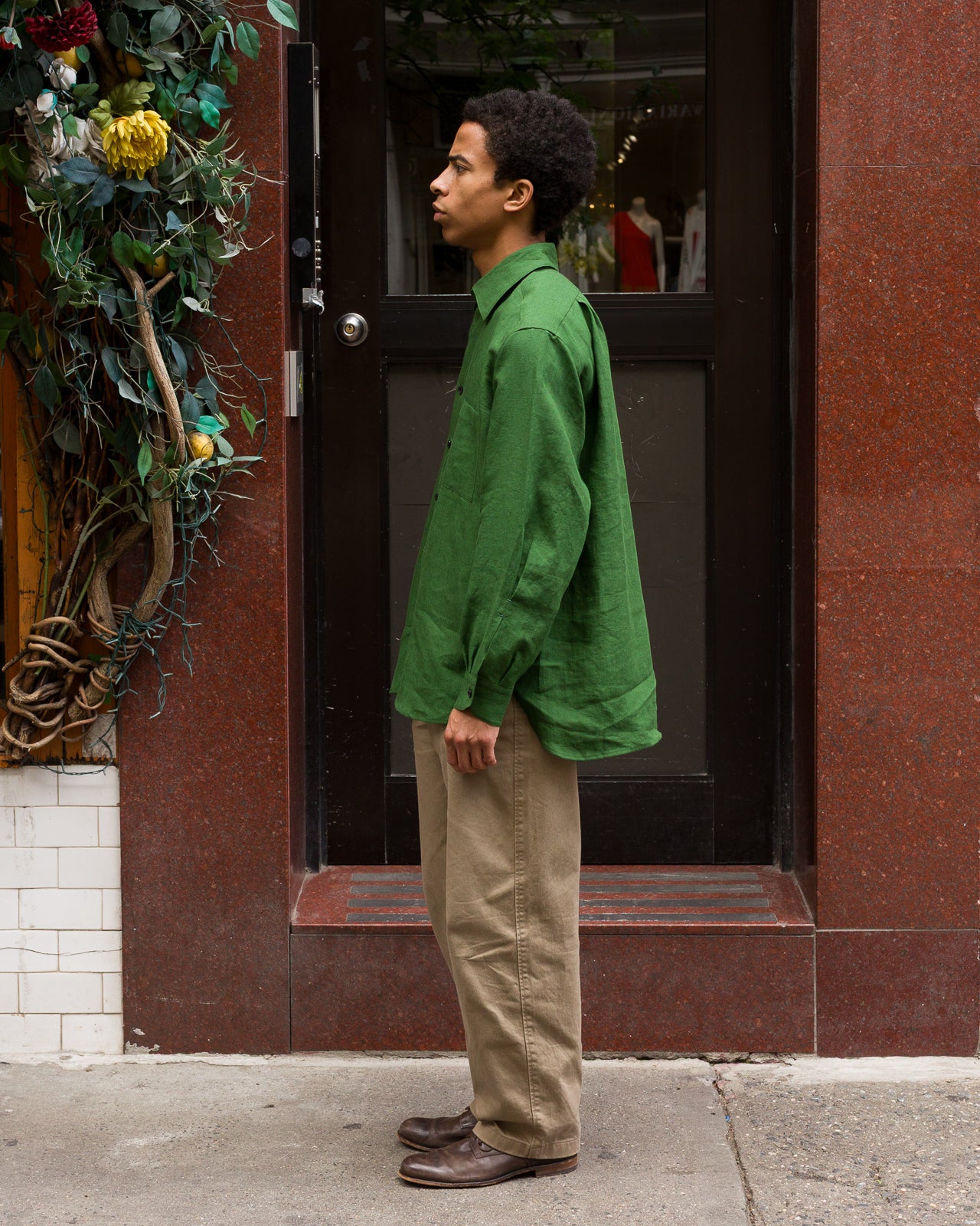 Gorsch Belgian Linen Collar Shirt - Green - Standard & Strange