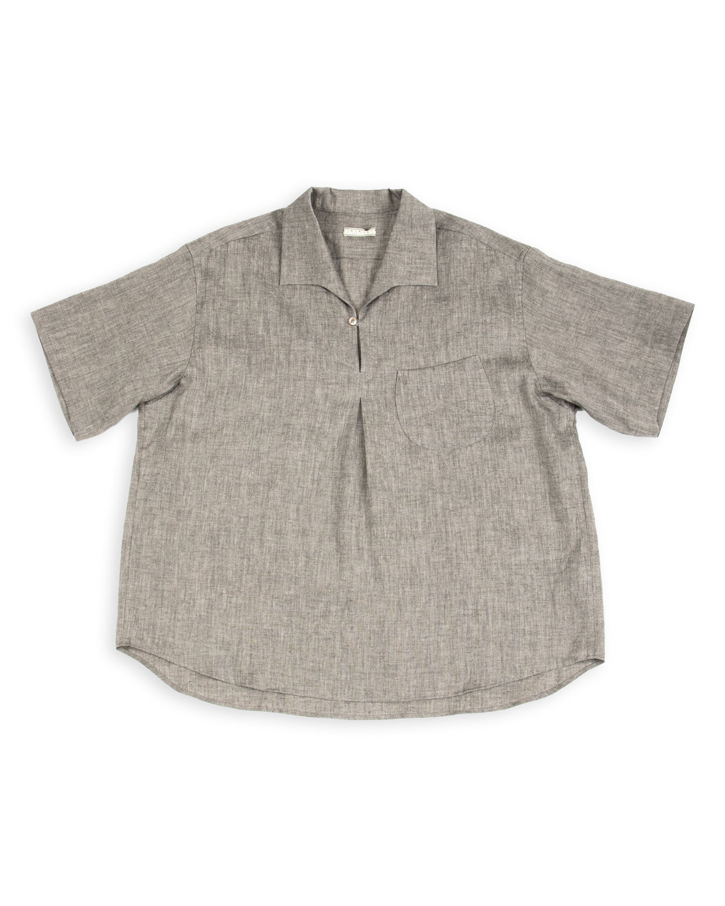 Gorsch Capri Short Sleeve Open Pullover Shirt - Dark Grey Yak Mix - Standard & Strange