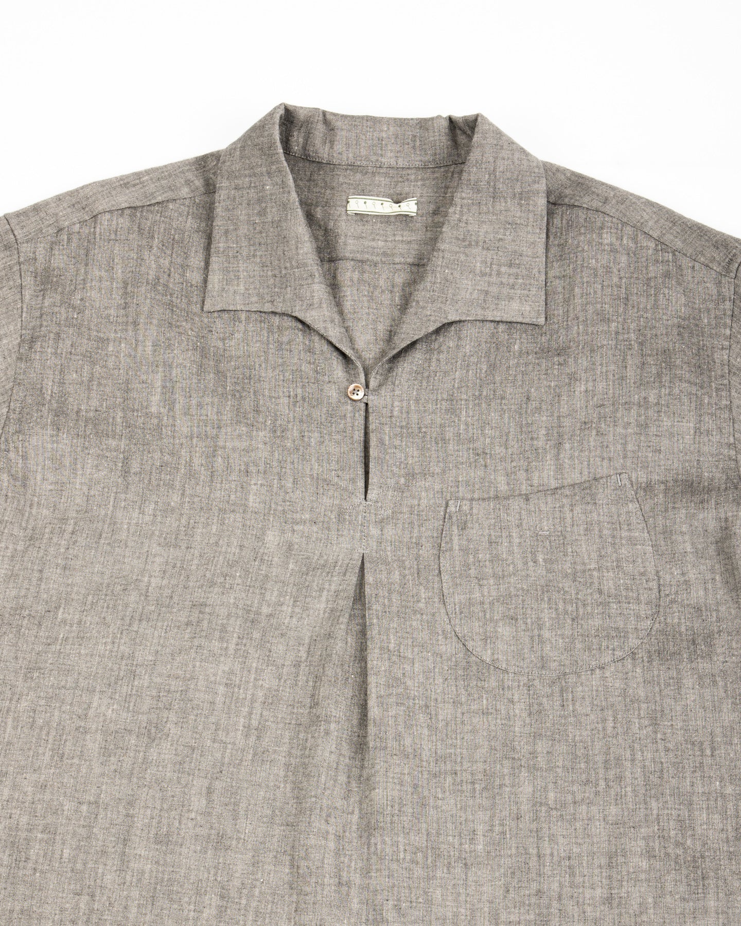 Gorsch Capri Short Sleeve Open Pullover Shirt - Dark Grey Yak Mix - Standard & Strange