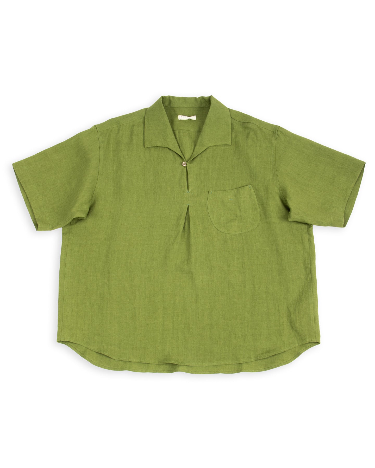 Gorsch Capri Short Sleeve Pullover Shirt - Olive Green Linen - Standard & Strange