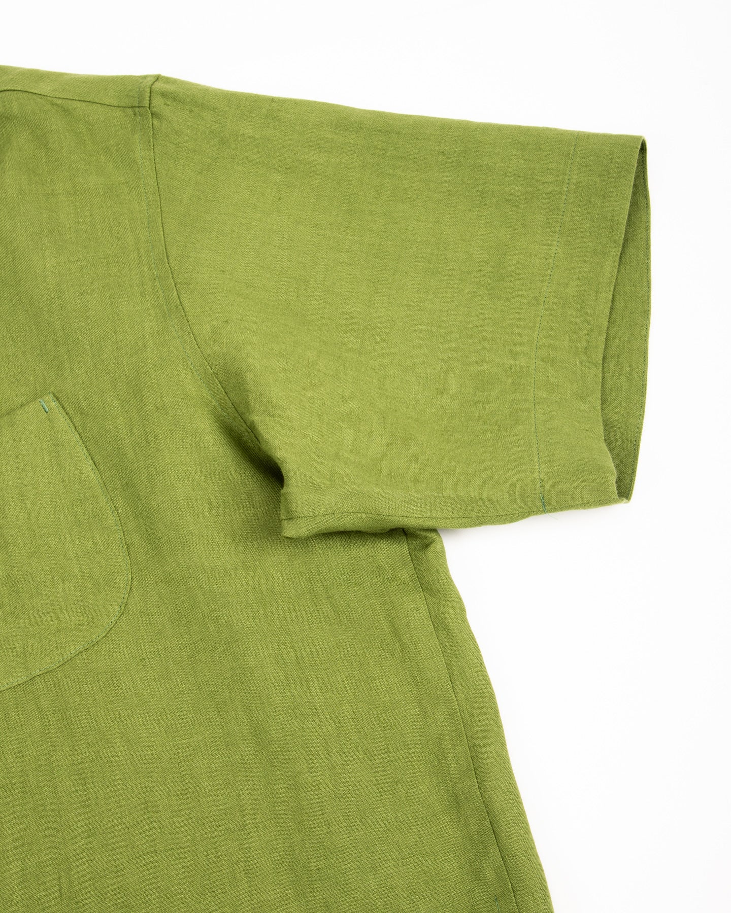 Gorsch Capri Short Sleeve Pullover Shirt - Olive Green Linen - Standard & Strange