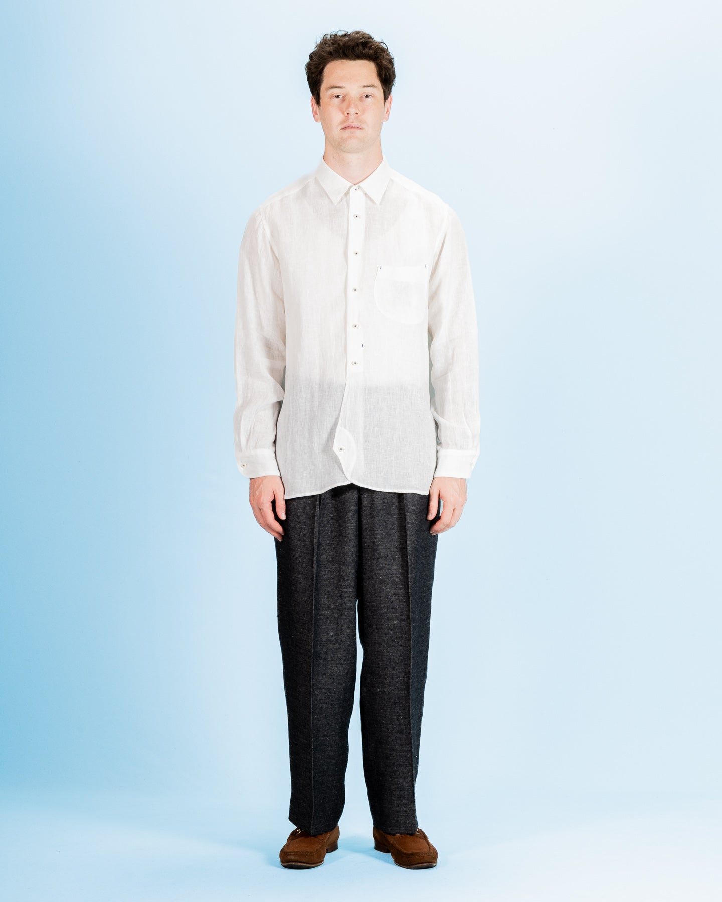 Gorsch Collar Shirt - Off White French Linen - Standard & Strange
