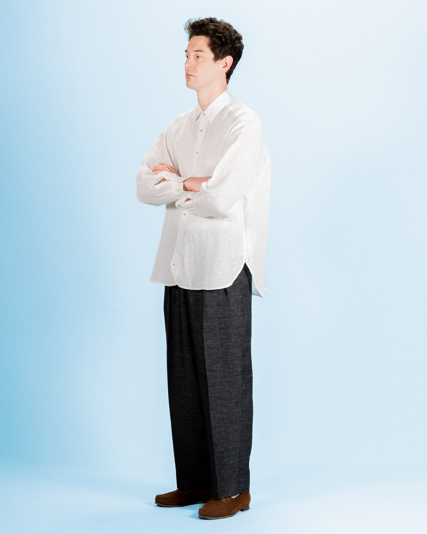 Gorsch Collar Shirt - Off White French Linen - Standard & Strange