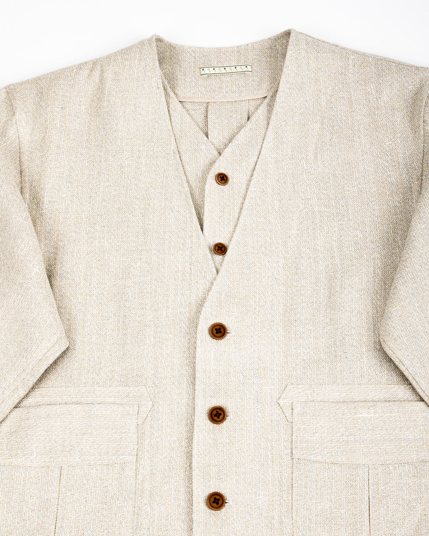 Gorsch Layered Front Jacket - Ivory Linen Tweed - Standard & Strange