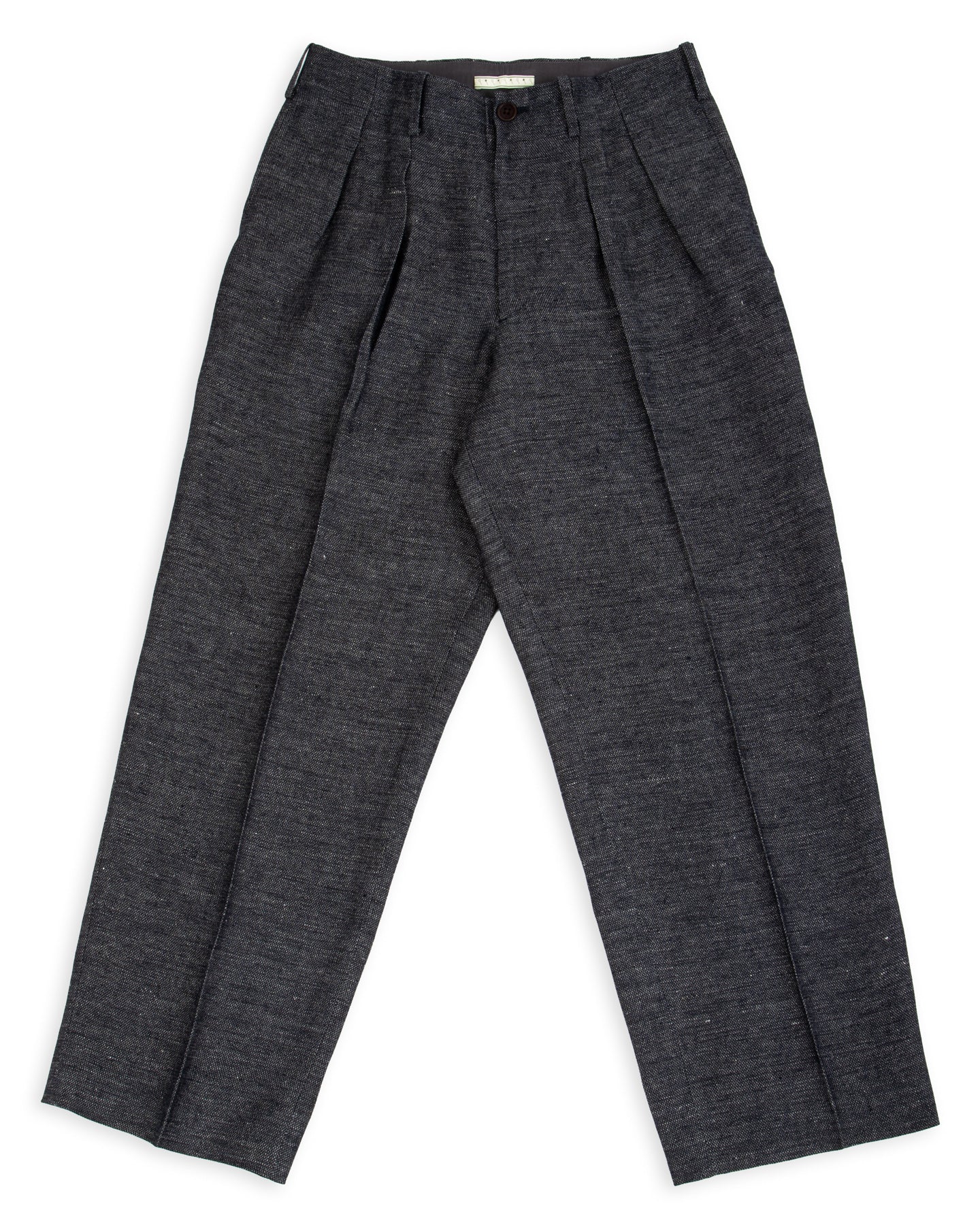 Gorsch Linen 2 Tuck Trousers - Navy/Grey - Standard & Strange