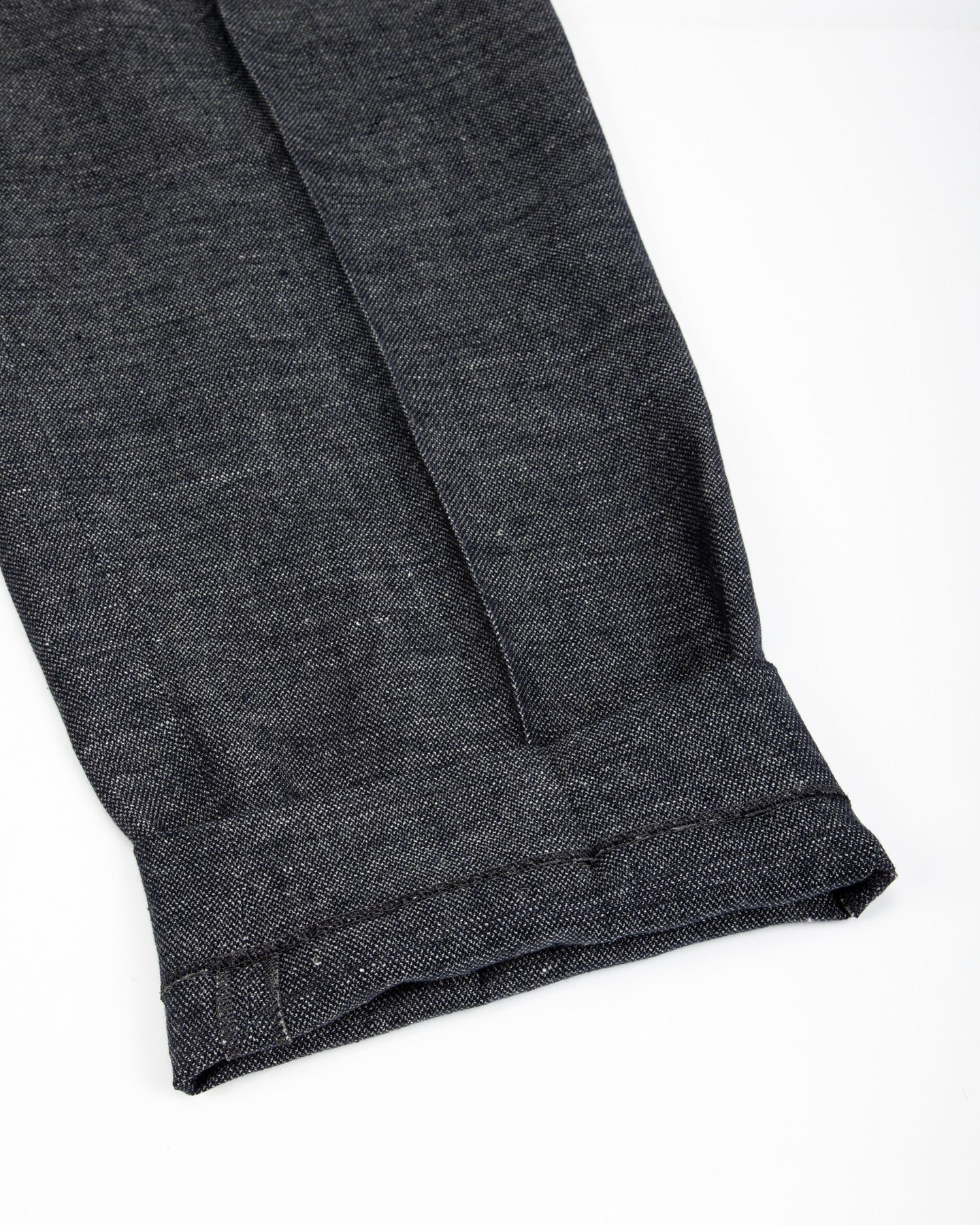 Gorsch Linen 2 Tuck Trousers - Navy/Grey - Standard & Strange