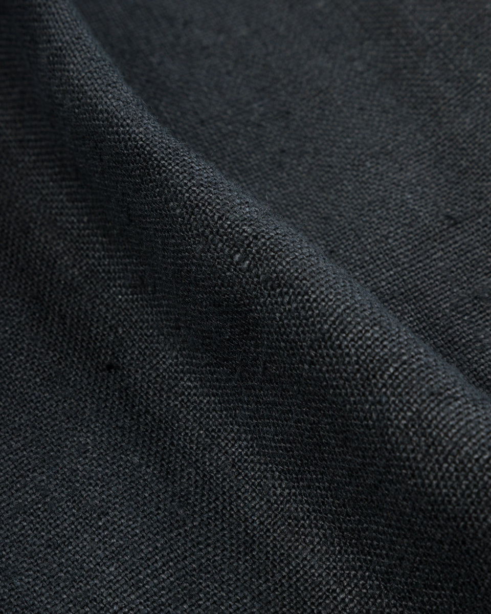Gorsch Round Yoke Thick Linen Trousers - Black - Standard & Strange