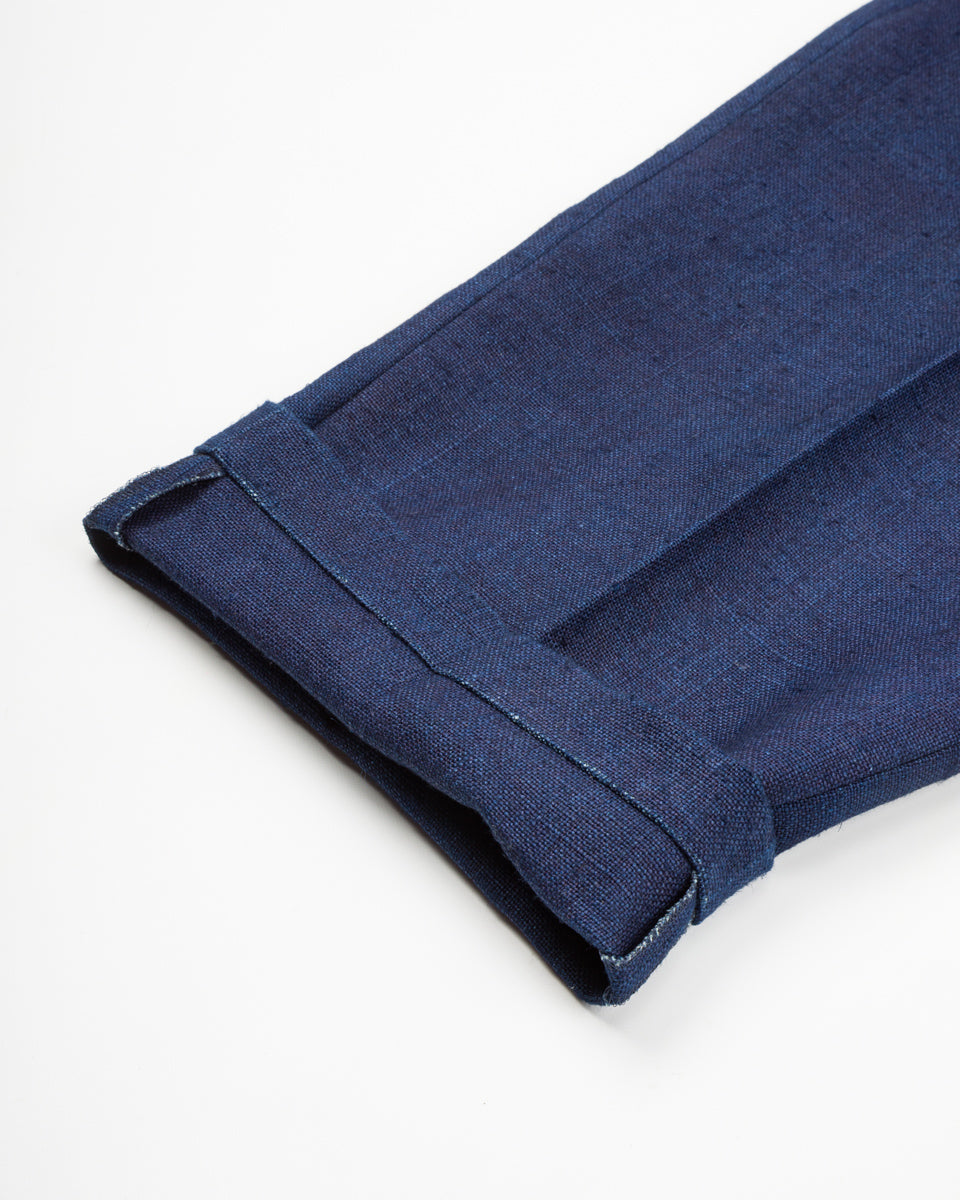 Gorsch Thick Linen 2 Tuck Trousers - Ryukyu Indigo - Standard & Strange