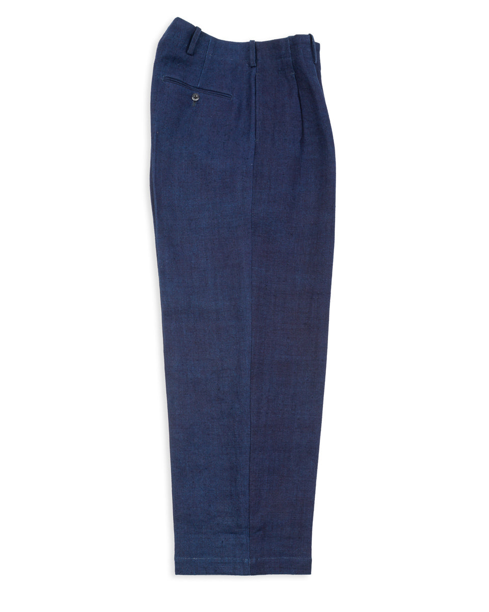 Gorsch Thick Linen 2 Tuck Trousers - Ryukyu Indigo - Standard & Strange