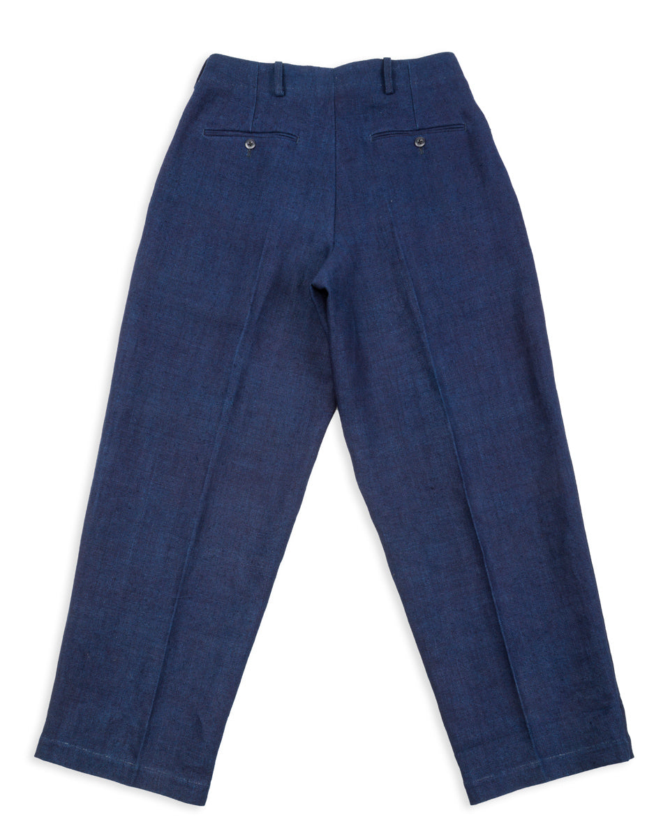 Gorsch Thick Linen 2 Tuck Trousers - Ryukyu Indigo - Standard & Strange