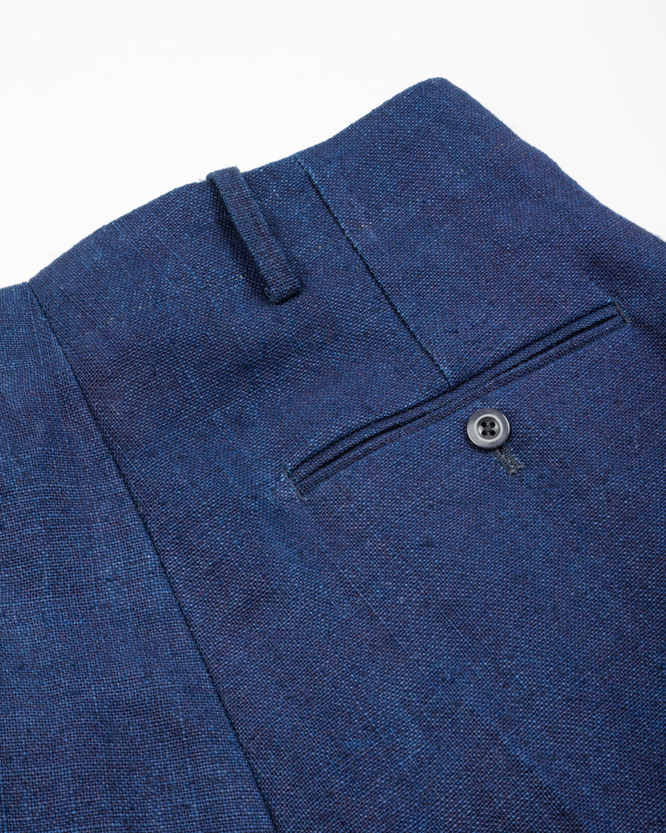 Gorsch Thick Linen 2 Tuck Trousers - Ryukyu Indigo - Standard & Strange