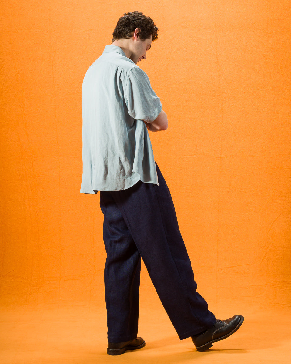 Gorsch Thick Linen 2 Tuck Trousers - Ryukyu Indigo - Standard & Strange